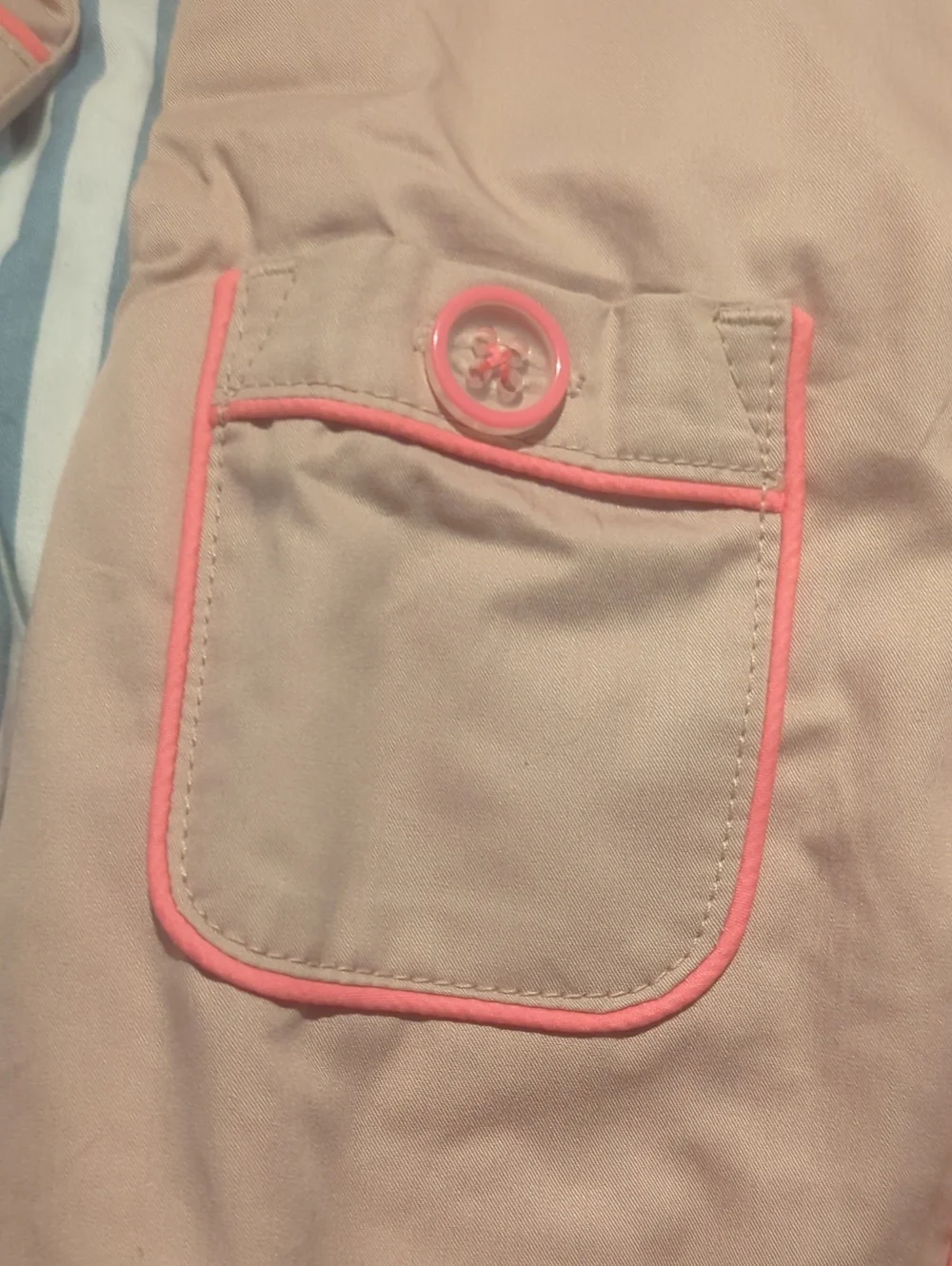 Beige Coat with Pink Trim (18-24mo)